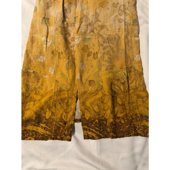 Vintage Terracotta Graphic Linen Blend Matching Set U Neck Pockets Skirt Size 4 - Picture 8 of 10